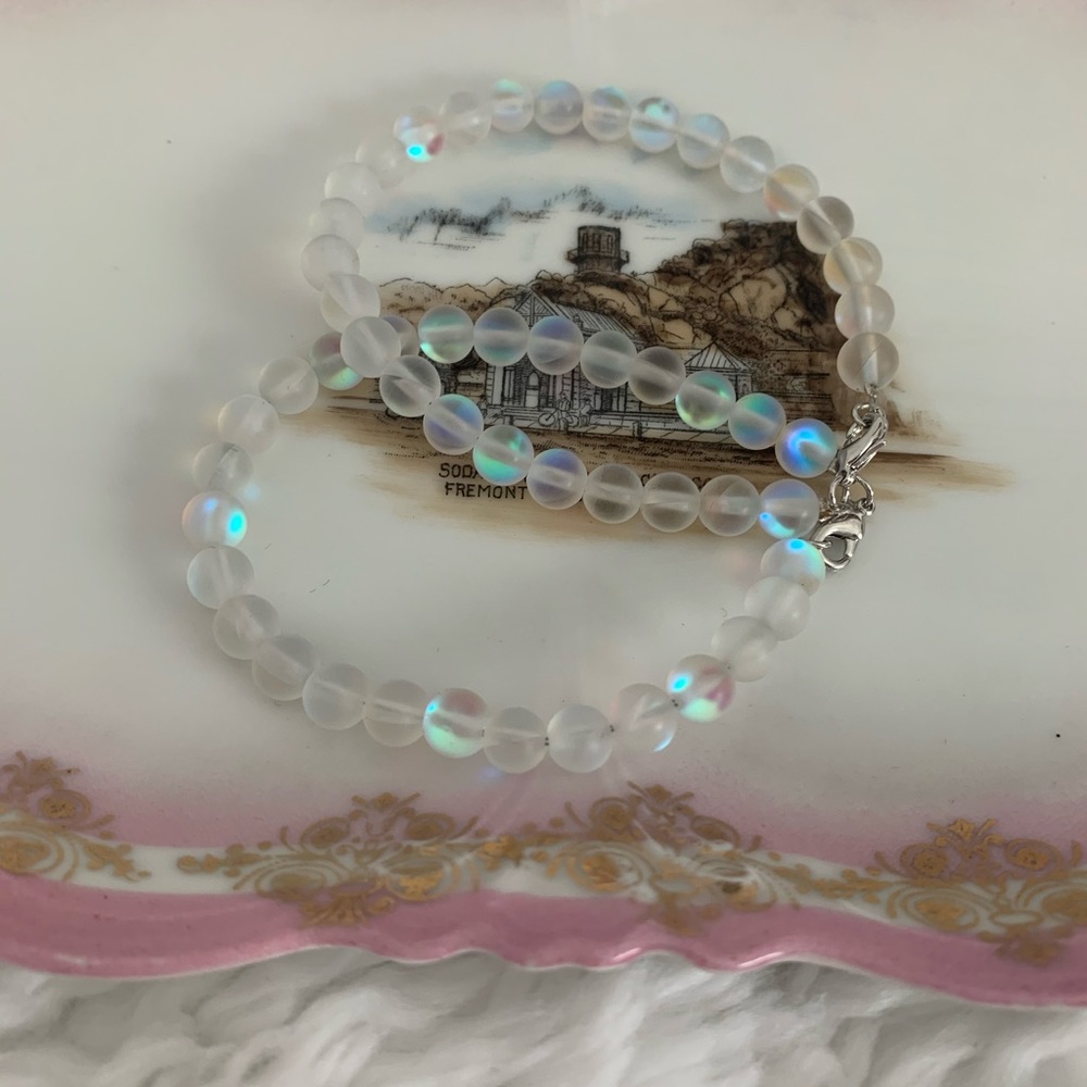 Enchanted white mystic moonstone bracelets